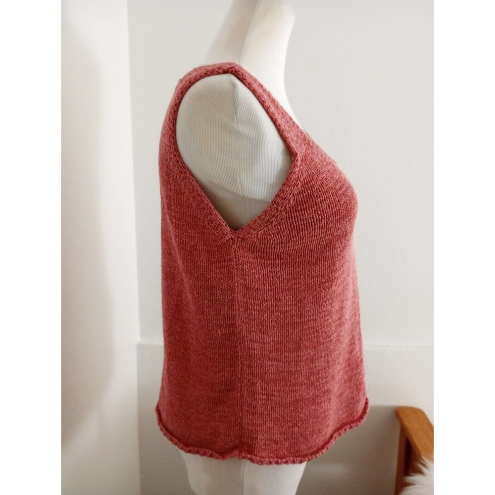 J. Jill Pink Silk Nylon Sleeveless Tank Top Sweater Vest Size M Square Neck - Picture 3 of 6